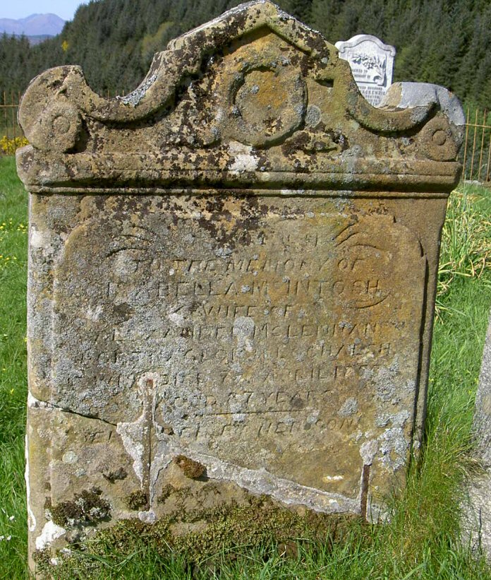 Photo of headstones/Isabella McLennan (nee McIntosh) hdstn Angel Hill LA